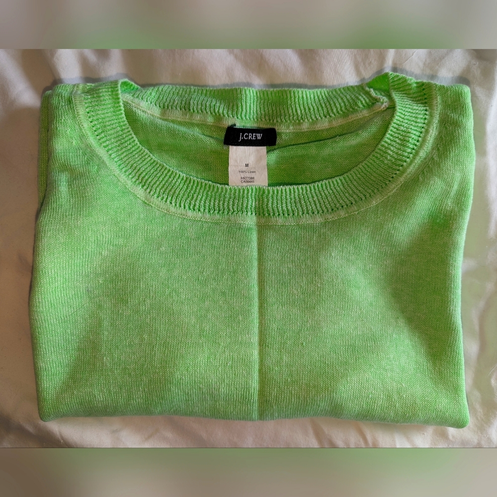 J. Crew Women's crew neck sweater neon green
